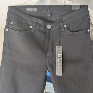 Kut from the Kloth- Mid-rise Black Women's Skinny/ Straight Jeans 6 NWT